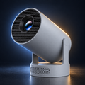 Grey Lamp & Verse night projector with blue and gold studio lighting